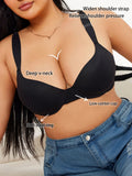 Wide Straps Women's B C D Bra Large Gather Push Up Bra Comfort Thin Cup Underwire Support Lingerie Bra