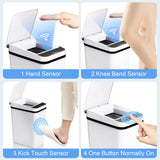 NONECN 2 Pack Touchless Motion Sensor Trash Cans With Lid