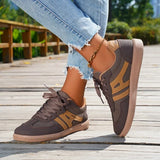 Mix Color Women's Autumn Sneakers Fashion Splicing Flat Heel Vulcanized Shoes Female Lace-Up Non-Slip Pu Leather Casual Shoes