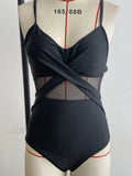 S - XXL Sexy Mesh See Through Women Swimwear One Piece Swimsuit Women's Swimwear Ruched Push Up Bathing Suit Swim Beach Wear