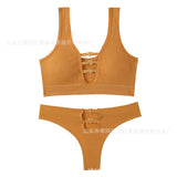 Sexy seamless underwear set push-up bra vest sports breathable push-up set