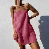 Y2k Camisole Dress Women Cotton Linen Casual Vacation Cute Spaghetti Strap Dresses Summer Trendy Beach Short Sundress 2024 Hot