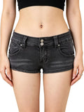 Fashion Women's Mini Denim Shorts with Pockets Skinny Low Rise Jean Shorts for Daily Club Y2K Sexy Hot Short Pants Summer