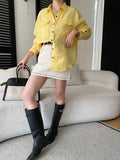 Women White Linen Blend Button Down Shirt Turn Down Collar Chest Pocket Loose Fit Blouse For Summer And Vacation Outfit KY7U