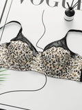 Women's Oversized Underwear With Pull-up And Anti Sagging Black Leopard Print Lace Design Suitable For Plump Women XL-4XL A2551