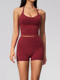 Quick Drying 2 Pcs Yoga Sets Women V Neck Slimming Sports Tank Top High Waist Shorts Fitness Suit Outwear Gym Running Tracksuits