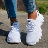 Orange Breathable Knitted Sneakers Women Comfort Slip On Mesh Sport Shoes Woman Plus Size 43 Thick Bottom Vulcanized Shoes Mujer