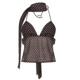 Y2k Style Polka Dot Tank Top Women Sexy Deep V neck Backless Women's Tanks Fashion Night club Outfit Lady 2026 Summer Dress up