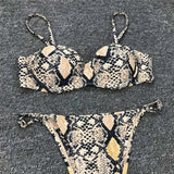 Snake Skin Underwired Bikini Female Swimsuit Two-Pieces Bikini Set High Leg Cut Women Swimwear Bather Bathing Suit Swim V1599