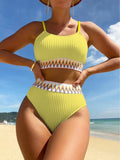 High Waist Bikini 2026 Women Strappy Swimwear Female Sexy Padded Swimsuit Solid Bathing Swimming Swim Suit Summer Beachwear