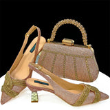 Doershow Lastest Italian Design Fashion Style Ladies Shoes with Matching Bag Set 2024 Nigerian Shoes and Bag Set HAS1-5