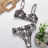 SnakeSkin Female Swimsuit High Waist Bikini Women Swimwear Two-pieces Bikini Set Hollow Out Bathing Suit Swim Wear Beachwear