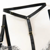 Toucheart Sexy Lingerie Suit Female Sexy See-through Lace Halter Bra Set  Adjustable Leg Ring Set for Women Sexy Underwear New