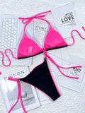 Zebra Print Halter micro Bikini 2025 women Bandeau String Swimsuit Female swimwear Neon Shiny bikini set Leopard Bathing Suit