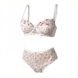 Lace embroidery underwear set Sexy floral print set seaside vacation style bra set party underwear women Lingerie MR2862