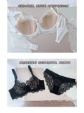 Modest French Lace Abaya Bra Set Women Sexy Deep V Full Coverage Big Bust Support Anti Sagging Comfort Summer Luxury Minimizer