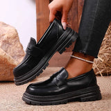 British Style Platform Loafers Women 2026 Autumn Slip On Thick Bottom Pu Leather Pumps Woman Plus Size 43 Office Student Shoes