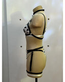 Toucheart Sexy Lingerie Suit Spotted Sexy Neck Halter Pure Sensual Uniform Lingerie Split Set Women's Sexy Halter Underwear Suit