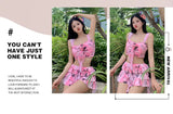 Swimsuit split skirt conservative small breast push up vacation swimsuit hot spring date romantic bikini