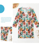 Sexy High Waisted Bikini 3 Pieces Floral Printed Swimsuit Size 3XL-S Women Bikini Set With Mesh Long-Sleeved Blouse Super Sales