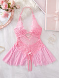 Womens Lace Bodysuit Halter Soft Comfortable Underwear