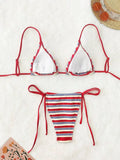 DEKA New Summer Brazilian Swimwear Women's Red Sexy Push-Up Two-Piece Swimsuit Bathing Suit Micro Beachwear Stripe Bikini Set
