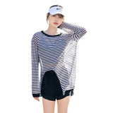 Swimsuit Plus Size Girl Conservative Split Fashion Sports Sunscreen Long Sleeved Slimming Hot Spring Three Piece Set