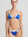Sexy Women Swimsuit Summer Set Solid Color Pixel Style Lace Trim Tank Top Biquini Low Waist Slim Fit Two-Piece Bikini Swimwear
