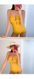 New One-piece Swimsuit Women Japan and South Korea Twist Bag Sexy Big Breasts Gathered Swimsuit