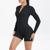 Women's Yoga Jumpsuits Sports Fitness Backless Half Zipper Peach Hip-Lifting Naked Feel Gym Running Workout One-Piece Bodysuits