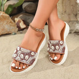 2026  New Series Flat Bottom Leaky Toe with Water Diamond Decorative Slippers Fashion and Comfortable Women's Slippers