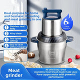 Professional 6L Commercial Meat Grinder, Industrial Grade Stainless Steel, 2-Speed Adjustable 1200W Motor, for Butcher Shop/Rest