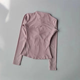 Women's High-End Yoga Suit with Standing Collar Long-Sleeved Sports Jacket for Running And Training Windproof Fitness Jacket