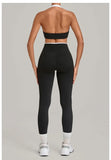 Women's Seamless Yoga Sets Sports Fitness Sleeveless Vest Hip-lifting Slim Fit Pants Suits Workout Gym Training Running Sets