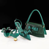 doershow New Italian Shoe and Bag Set New 2025 Women Shoes and Bag Set In Italy orange Italian Shoes with Matching Bag HVB1-1