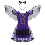 Kids Vampire Costume Gothic Halloween Dress with Accessories
