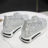 Spring Autumn Luxury Crystal Sneakers Women Breathable Mesh Sports Shoes for Woman Retro Low Top Platform Vulcanize Shoes Lady