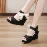 2026 Women's Wedges Sandals Summer  Mesh Peep Toe Platform High Heel Women Sandals