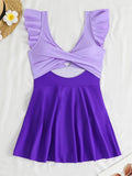 2026 Sexy Ruffle Swimsuit One Piece Hollow Swimwear Women Bathers Bathing Swimming Swim Suit Female Beachwear