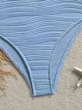 Vintage Blue Wave One Piece Swimwear Women 2026 Beading Strap Push Up Underwire Tummy Control Bathing Suit One Piece Swimsuit