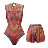 2025 Mesh Swimsuit with Long Pants High Waist Sexy Bathing Suit Swimdress Long Sleeve Beachwear Smart Casual Clothing for Women