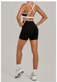 Summer Yoga Set 2Pcs Women's Tracksuit Back Cross Sports Bra Sportswear High Waist Butt-Lifting Fitness Pants Workout Top Suit