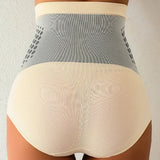 Seamless High Waist Body Shaping Panties for Women Abdomen Control Magnetic Therapy Warm Uterus Slimming Underwear Shaper Briefs