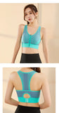 New Sports Bra Women Striped Patchwork Front Zipper Shockproof Vest Jogging Gym Crop Top Female Tops Sport Bras Sutian Feminino