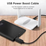 Elough WiFi to Power bank Cable Connector USB DC 5V to 12V Cable Boost Converter Step-up Cord For Wifi Router Modem Fan Speaker