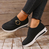 2025 Faux Suede Platform Loafers Women Lightweight Slip On Thick Sole Sneakers Woman Plus Size 43 Comfort Non Slip Casual Shoes
