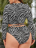 2026 Large Plus Size Swimsuit Women Long Sleeves High Waist Swimwear Female Beach Wear Bathers Bathing Swimming Swim Suit
