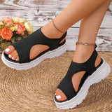 Summer Hollow Out Platform Sandals Women Fashion Open Toe Arch Support Sandal Woman Thick Bottom High Heel Sports Sandals Female