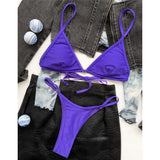 New Sexy Thong Tiny Mini Bikini Female Swimsuit Women Swimwear Two-pieces Bikini Set Padded Bather Bathing Suit Swim Lady V3063