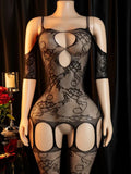 One Piece Open Bra Crotchless Bodystocking For Sex Lace Transparent Lingerie Plus Size Bodysuit Lenceria Mujer Erotic Costumes